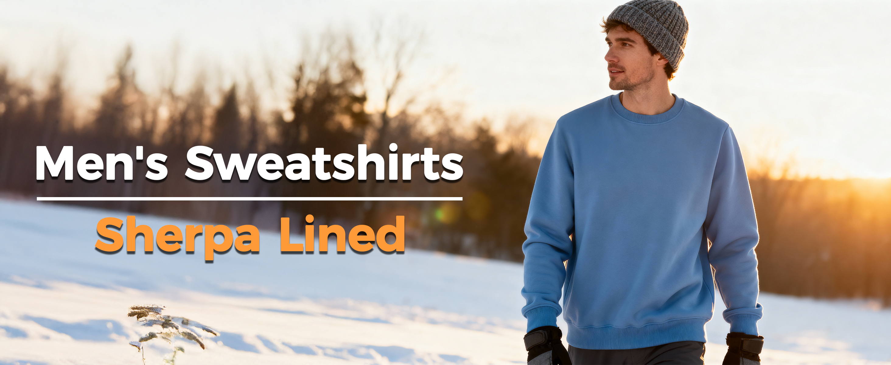 GA WEIHUA Clearance Sales,Mens Warm Sherpa Lined Crewneck Sweatshirts Fleece Pullover Tops Mid Weight Thick Thermal Sweat Shirts Basic Winter Fluffy - View #12