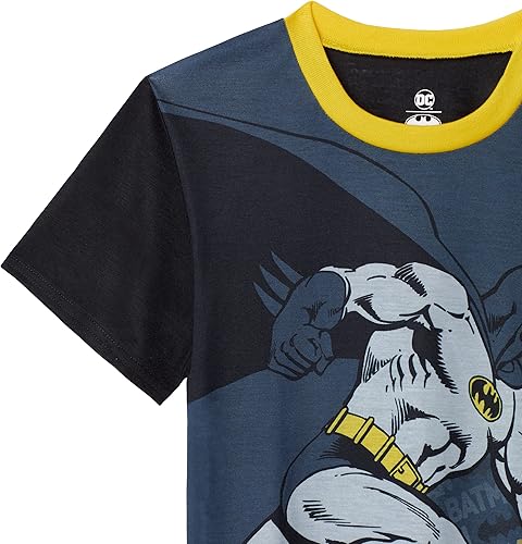 Miniatura 2 de BATMAN Pijamas para niños Conjunto de ropa de dormir de 4 piezas para niños, pantalones de pijama y camisas de dormir para niños grandes y niños
