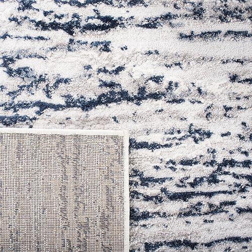 Miniatura 39 de SAFAVIEH Amelia Collection - Alfombra de área de 9 x 12 pies, gris y azul marino, diseño abstracto moderno, no desprende pelusa y de fácil cuidado