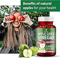 Vista 6 de Gomitas de vinagre de sidra de manzana, sabor natural a manzana, gomitas keto saludables, sin OMG, veganas, sin gluten, gomitas de sidra de manzana