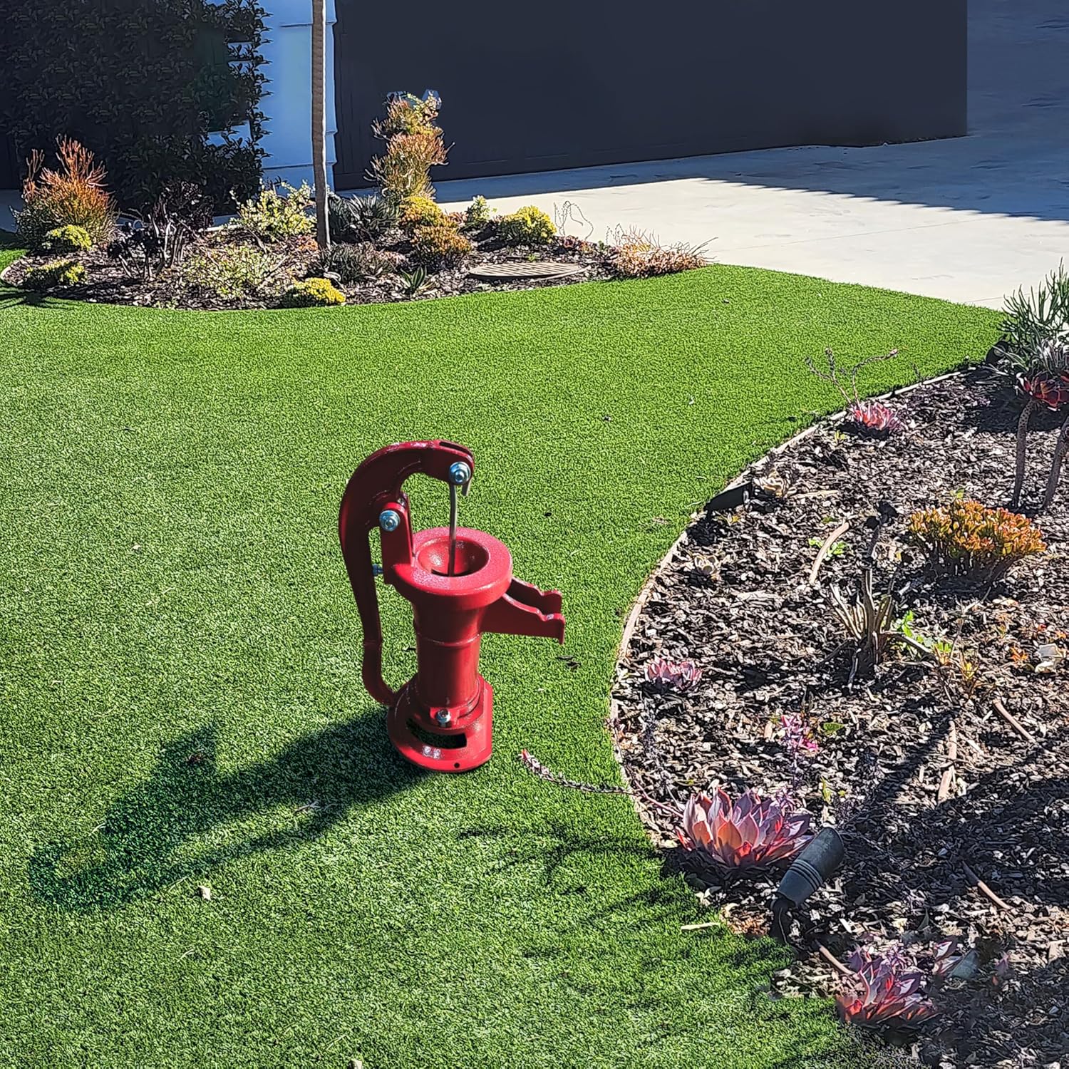 HFS(R) Manual Pitcher Pump 25 FT Max. Lift Red Cast Iron for Home, Yard, Garden, Farm, Pond