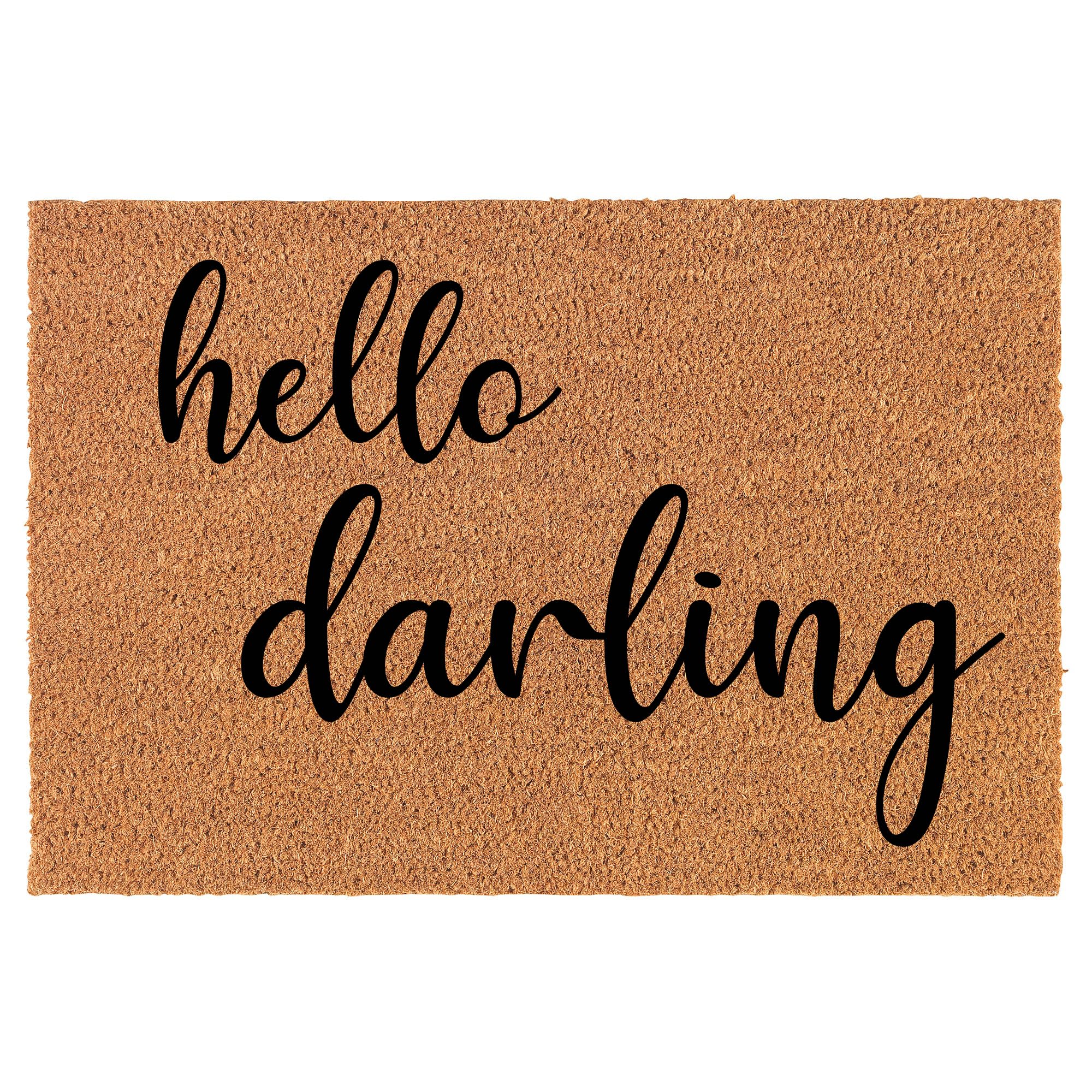 Welcome Doormat Coco Coir Door Mat Gift Hello Darling (30" x 18")