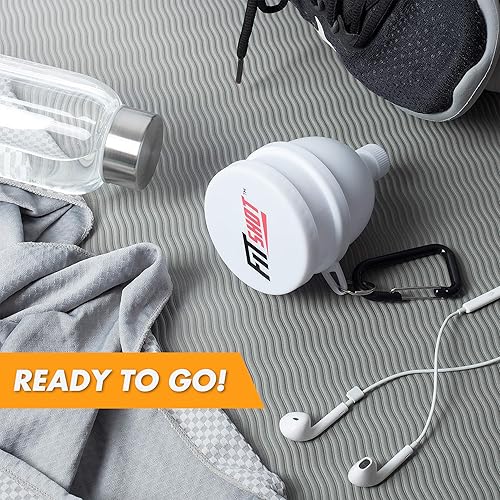 Miniatura 2 de FitShot Embudo de proteína en polvo, embudo de suplemento con llavero, paquete de 4 embudos para botellas de agua, sin BPA, portátil, embudo de