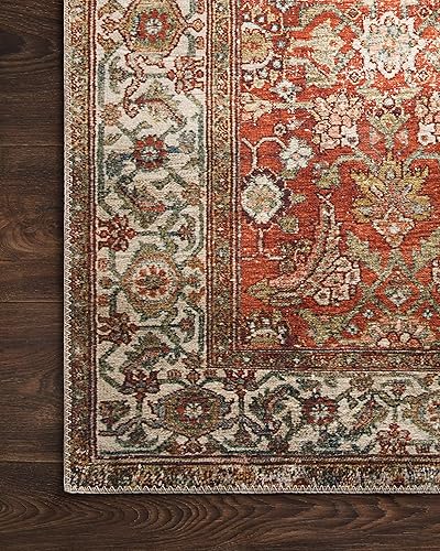 Miniatura 5 de Loloi - Tapete decorativo de pelo corto para sala estar, suave duradero, colección Layla, estampado envejecido retro, no desprende pelo, fácil