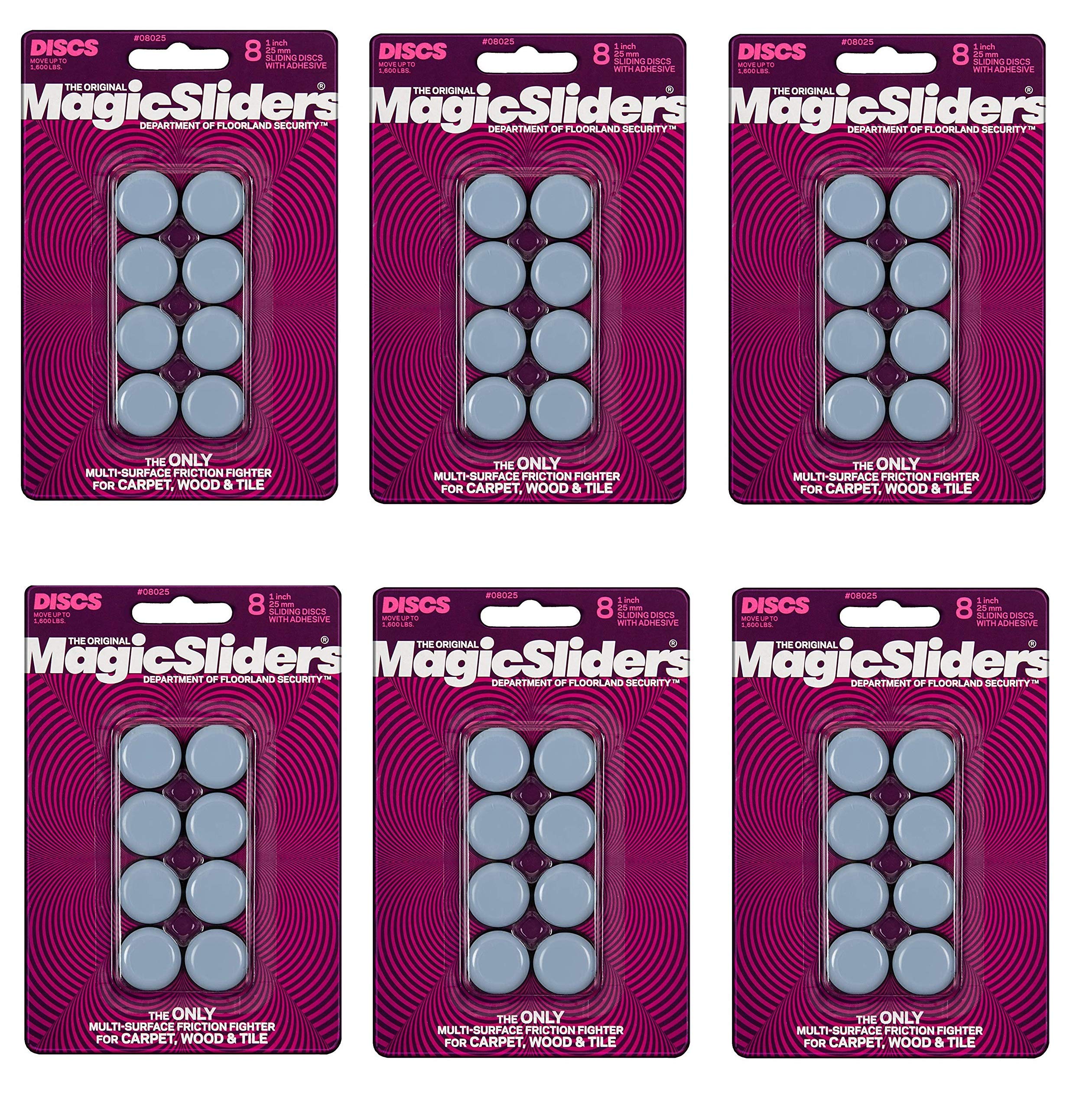 Magic Sliders 8025 Series 8PK 1" RND Slide Disc, 1, blau