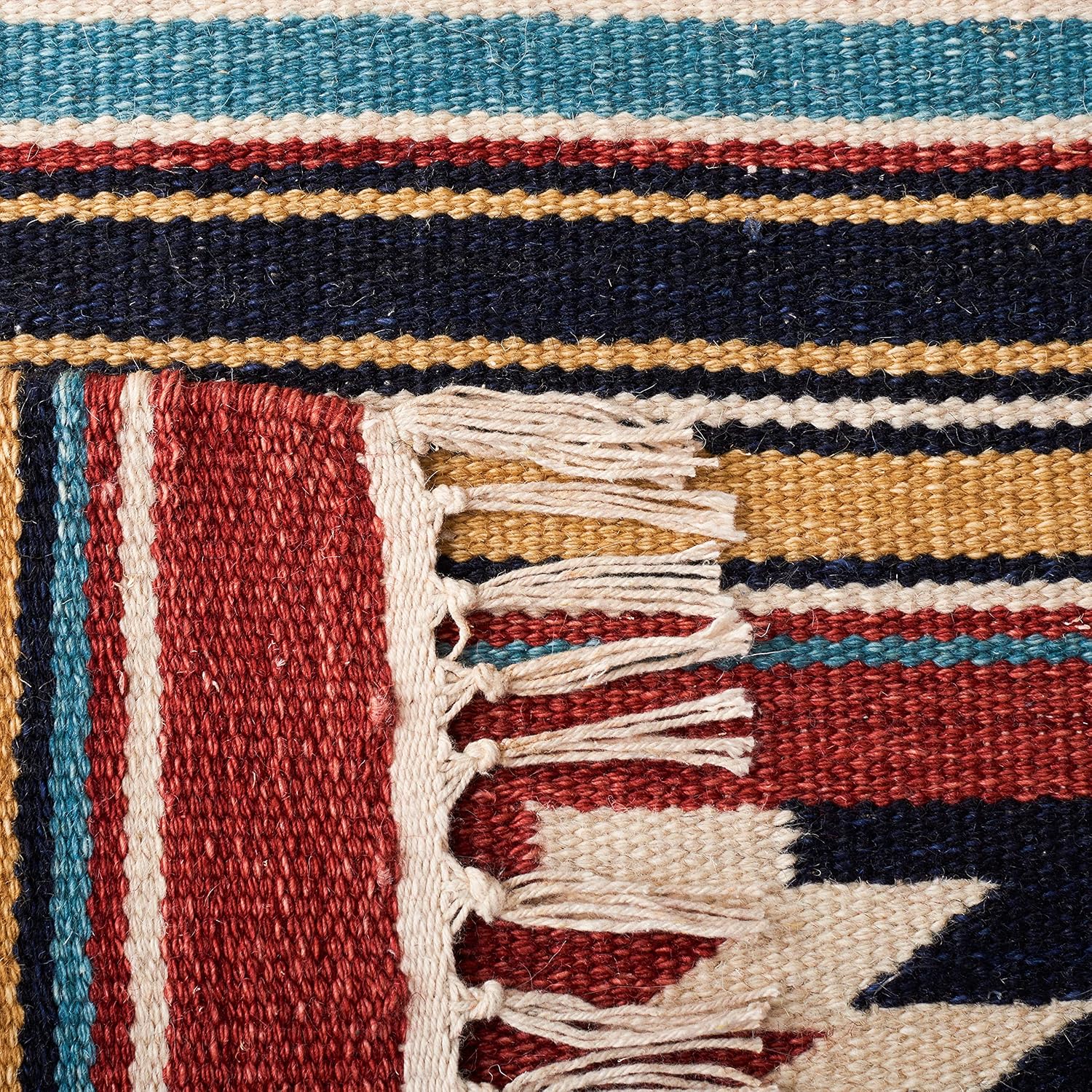 SAFAVIEH Kilim Collection Area Rug - 6' x 9', Ivory & Rust, Handmade Flat Weave Wool, Ideal for High Traffic Areas in Living Room, Bedroom (KLM711A)