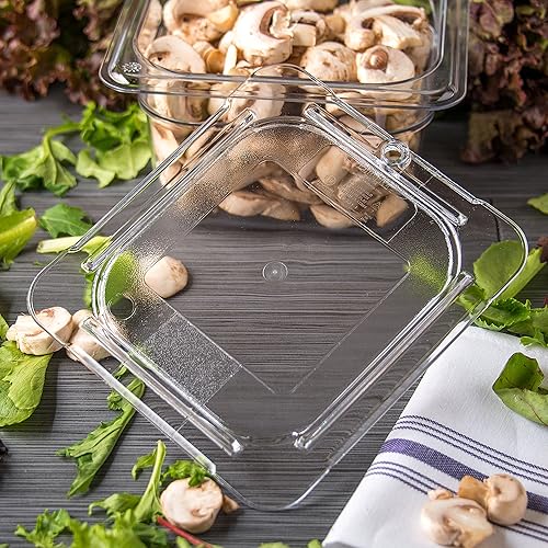 Miniatura 3 de Carlisle FoodService Products 10316U07 StorPlus - Tapa universal de policarbonato para alimentos de superficie plana, transparente (paquete de 2)