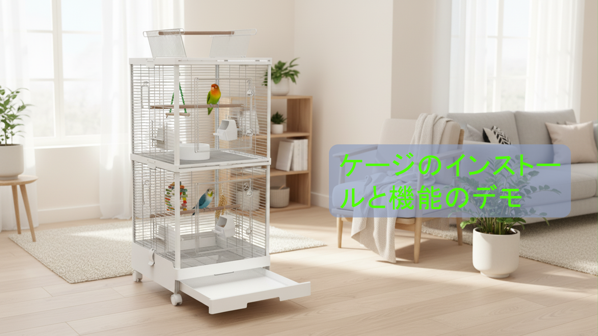 Amazon | Ruexue ステンレス バードケージ 二段 【モダンな部屋に