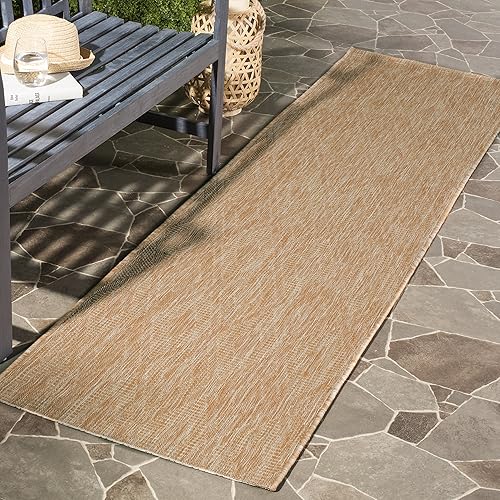 SAFAVIEH Courtyard Collection CY8522 - Tapete de pasillo para interiores y exteriores, impermeable, fácil limpieza, 2 pies 3 pulgadas x 18 pies,