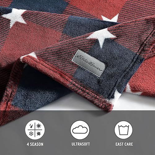 Vista 254 de Eddie Bauer Manta reversible de vellón sherpa, ropa de cama y decoración del hogar, para todas las estaciones, (Bunkhouse Plaid Beige), beige