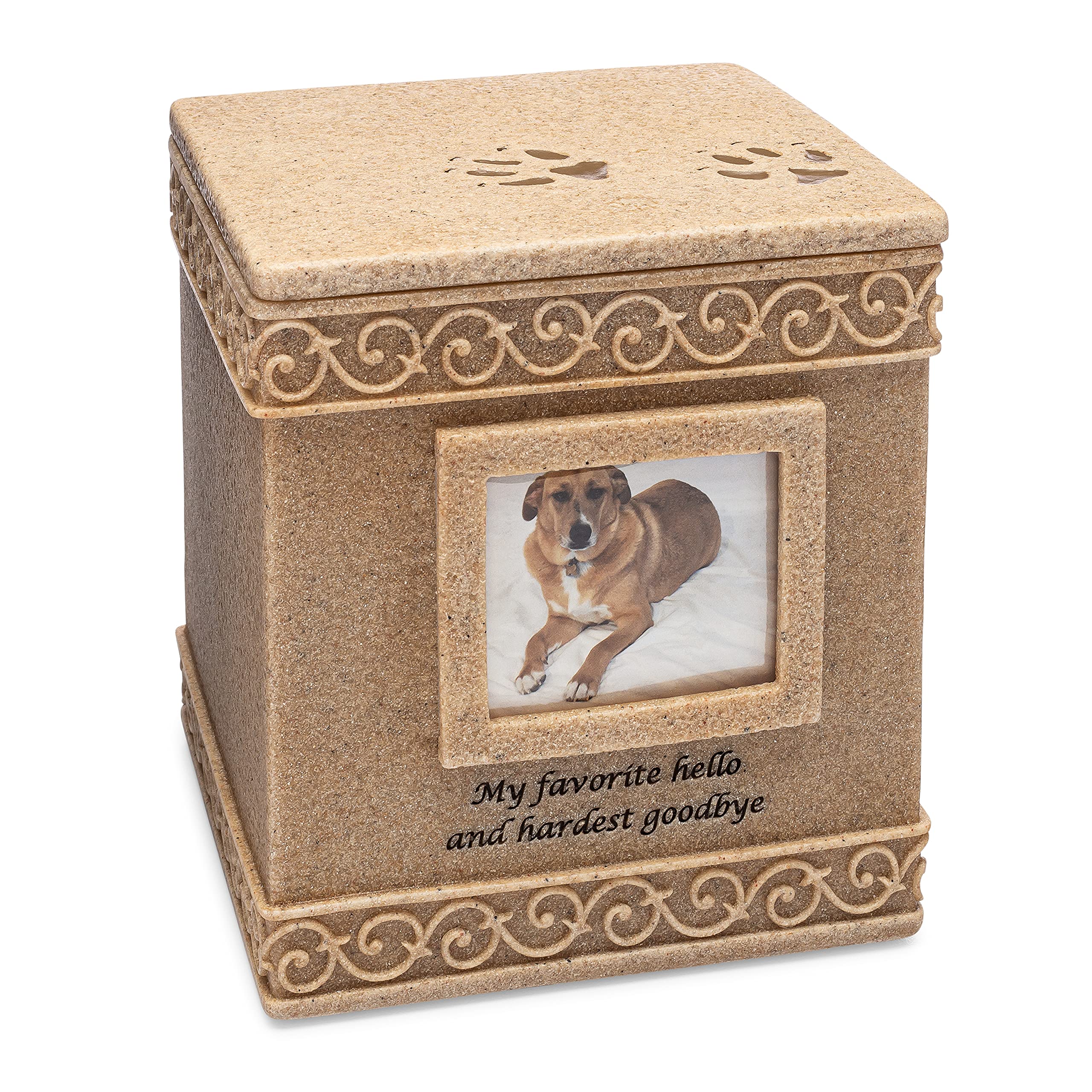 MMP Living Pet Urn Memorial Keepsake (My Favorite Hello- Top Lid)