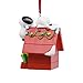Hallmark Peanuts Snoopy on Holiday Doghouse Christmas Ornament, Gifts for Peanuts Fans