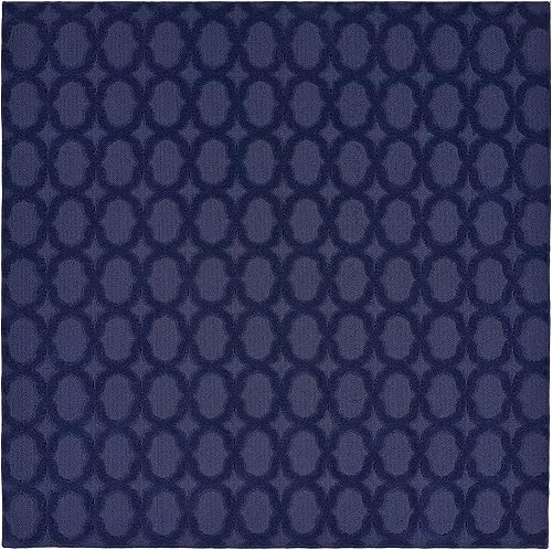 Garland Rug Garden Trellis - Alfombra cuadrada para interiores y exteriores 6 x 6 pies color azul marino