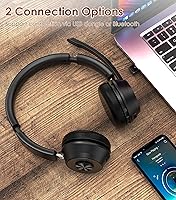 Vista 5 de (Versión mejorada) Auriculares inalámbricos, auriculares Bluetooth con micrófono con cancelación de ruido, los mejores auriculares con micrófono