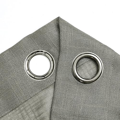 Miniatura 5 de Regal Home Collections Cortinas de lino semitransparentes con textura flameada, con ojales, cortinas largas para sala de estar, dormitorio, comedor,