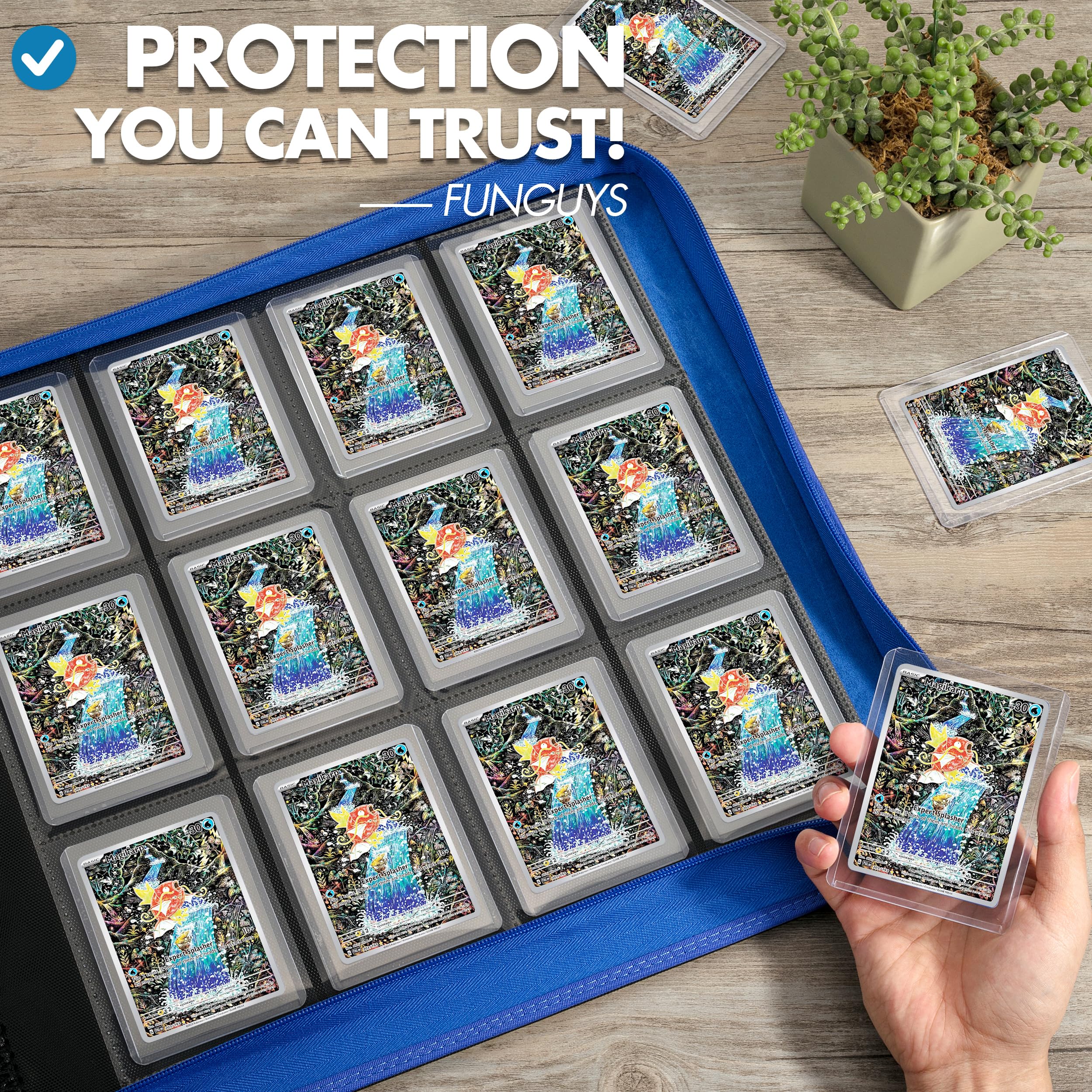 FunGuys Carpeta de carga superior, carpeta de almacenamiento de tarjetas intercambiables, carpeta de carga superior 384 de 12 bolsillos, carpeta de colección de tarjetas, carpeta de tarjetas Yugioh,