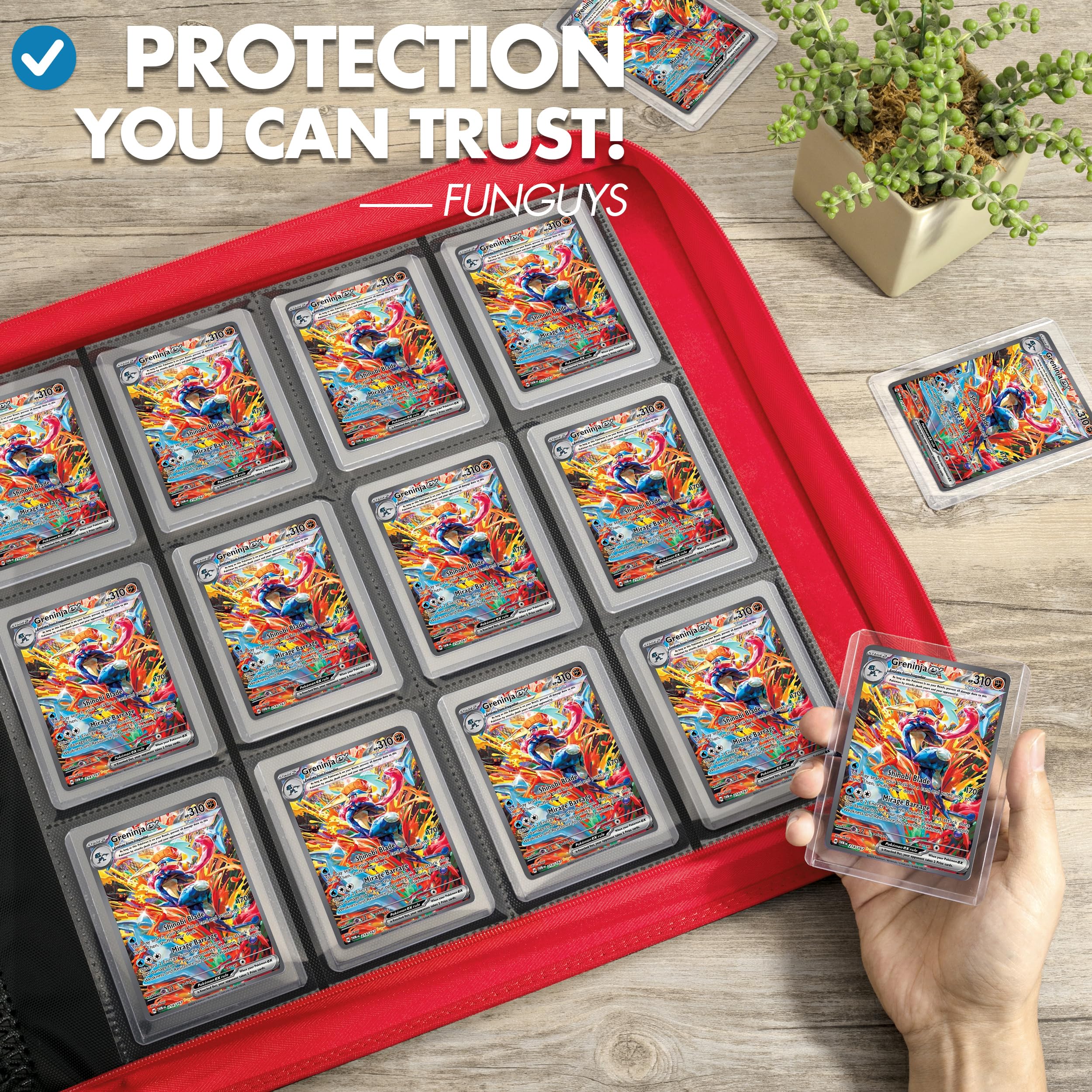 FunGuys Raccoglitore con caricamento dall'alto, raccoglitore per carte collezionabili, 384 raccoglitore a 12 tasche, collezione di carte per Yugioh, MTG, TCG, cartelle di carte per carte