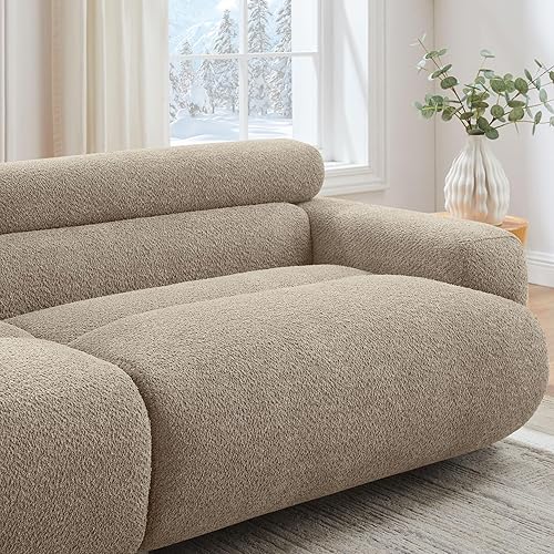 Miniatura 5 de VANOMi Sofá biplaza Boucle Cloud de 89 pulgadas, cómodo sofá tapizado de asiento profundo, moderno sofá de mediados de siglo para sala de estar,