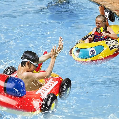 Miniatura 3 de Paquete de 2 flotadores inflables de piscina para niños con pistola de agua, juguetes de piscina para niños de 4 a 8 años, flotadores inflables para