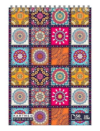KARTMEN Mandala Pattern (50 Sheets, 100 Pages) A5 Sketchbook | Top ...
