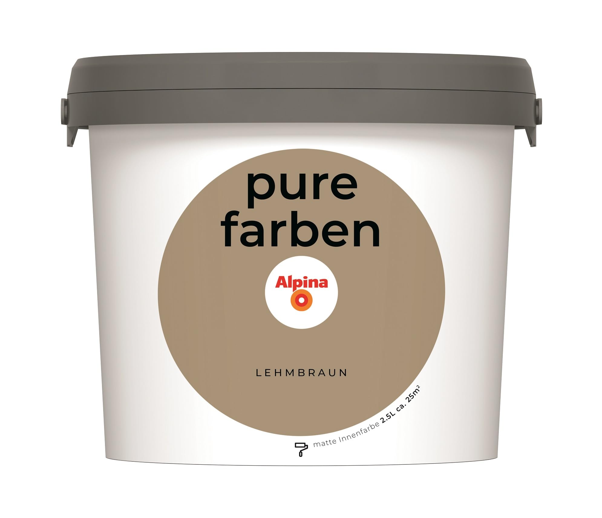 Alpina pure farben Wandfarbe – Lehmbraun (2,5 L)