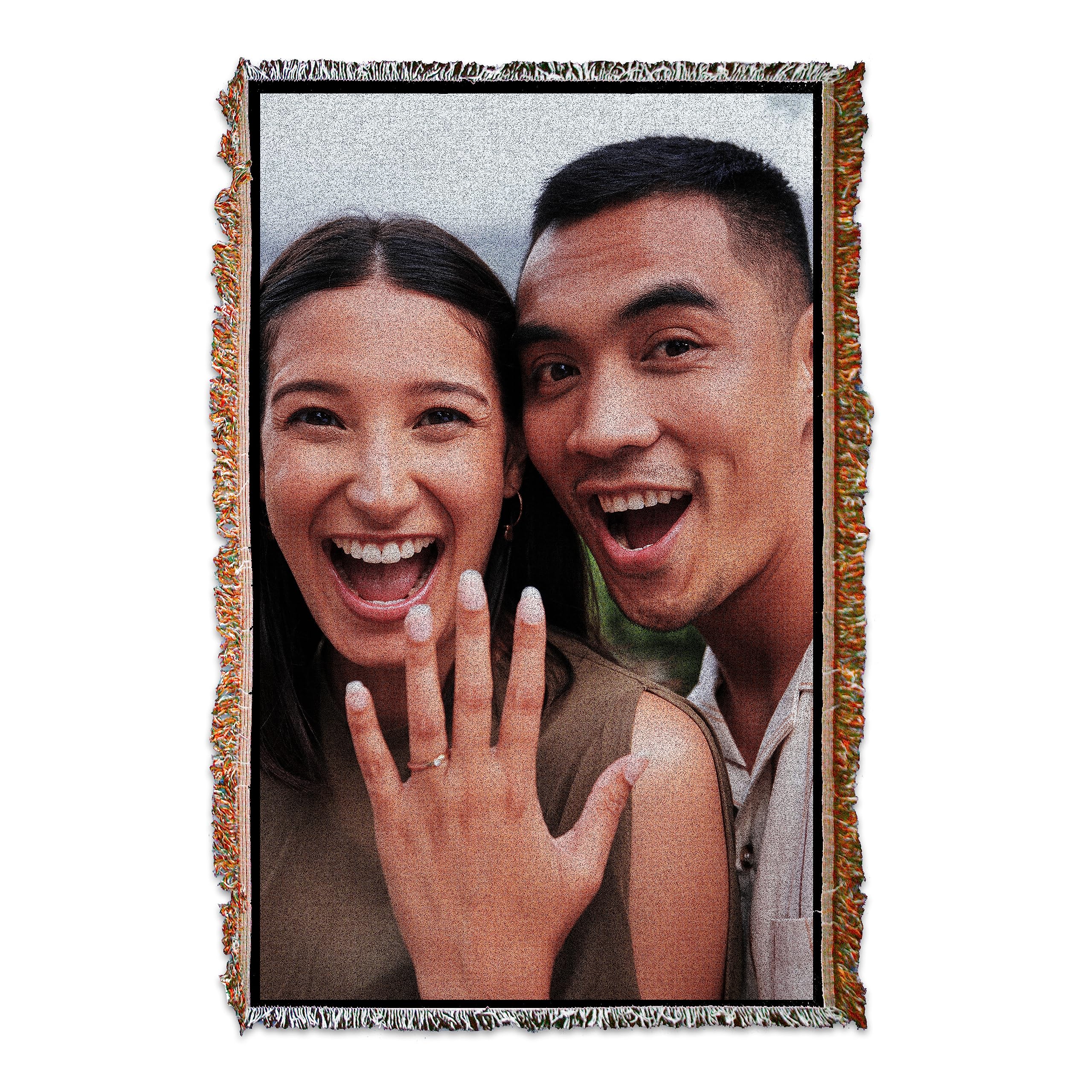 VictoryStore Custom Wedding Photo Woven Blanket – Full-Color 35