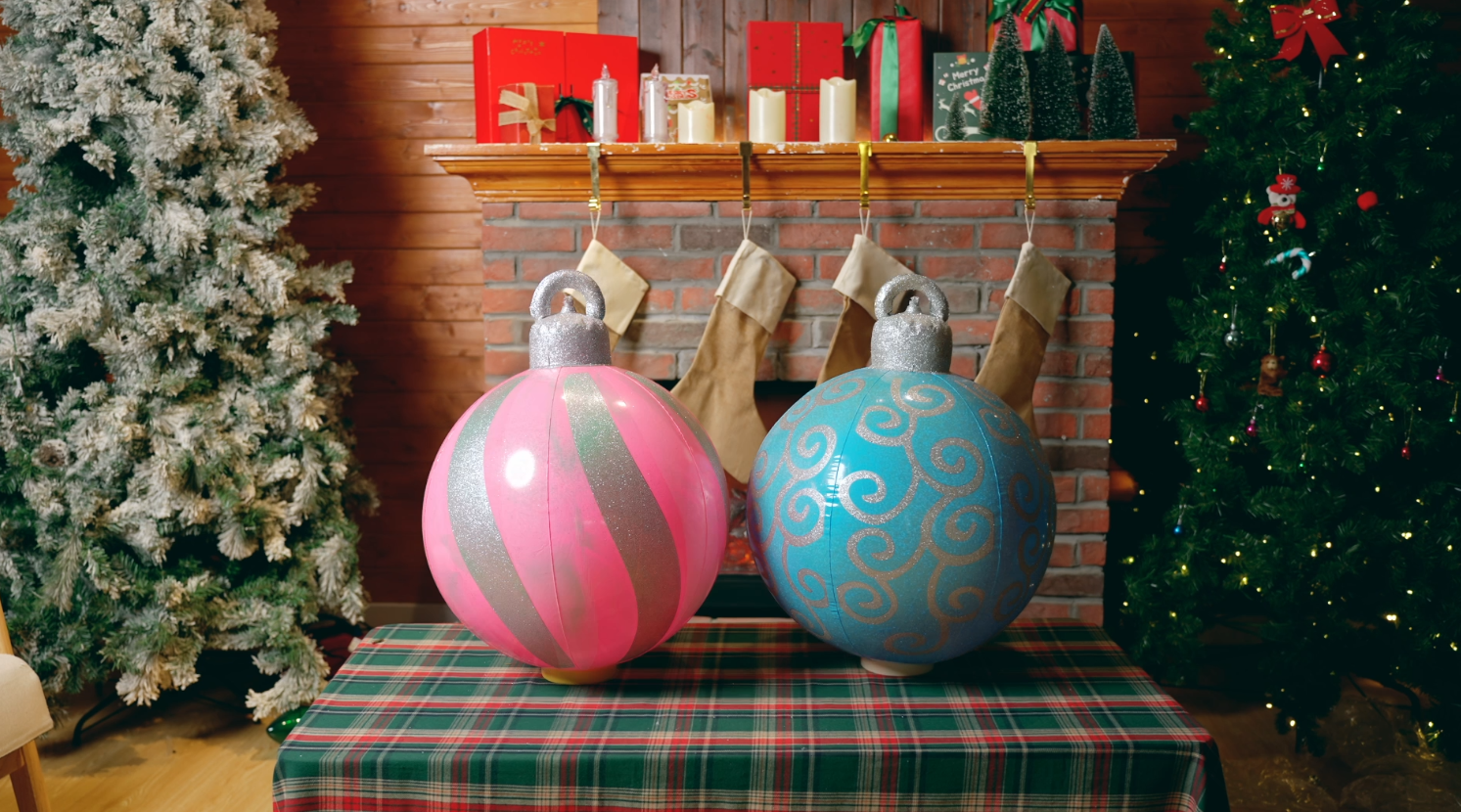 Jetec 24-Piece Christmas Inflatable Ball Ornaments - 9 Inch Black & White PVC Hanging Decor For Trees, Doors & Outdoor - View #2