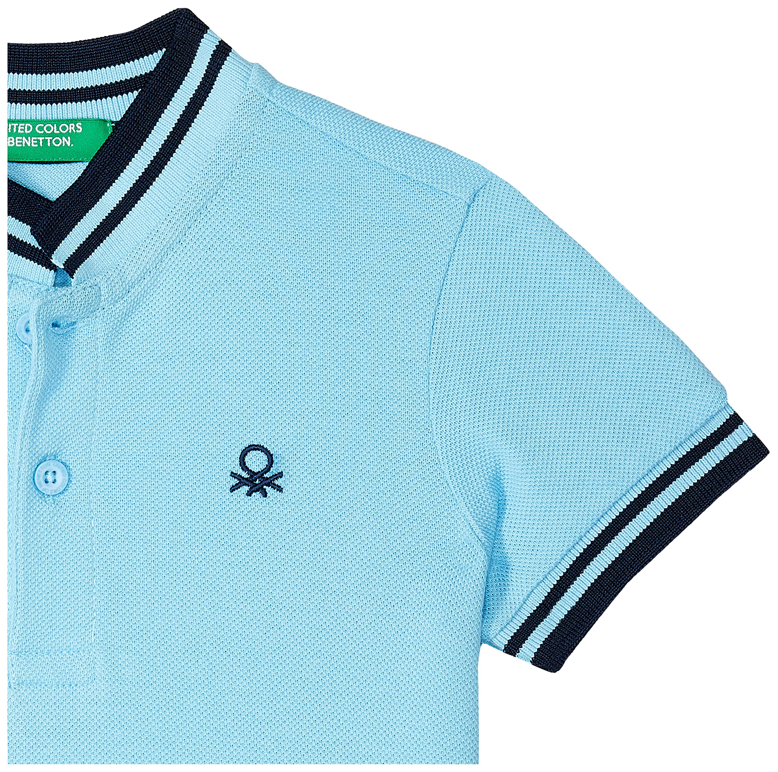 United Colors of Benetton Boys Cotton Regular Polo Shirt (30894ECOMI_Baltic BS0 12 Years-13 Years)SIZE94, Blue - Image 3 thumbnail