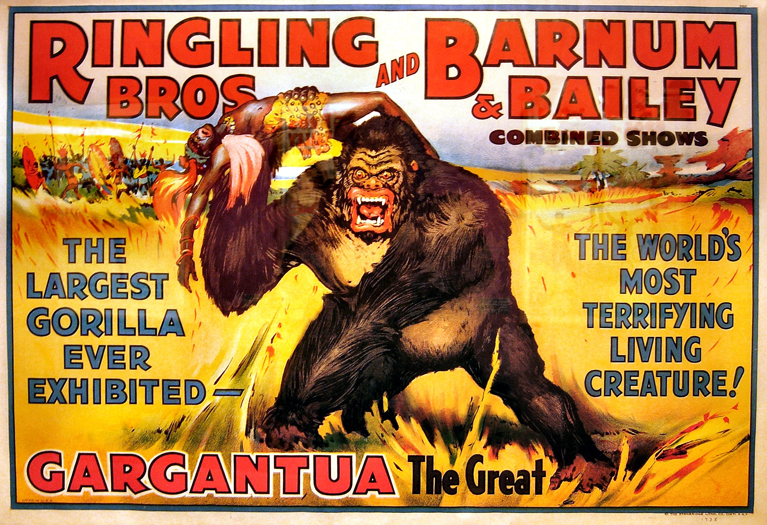 Amazon.com: Vintage Reproduction Print Circus Gargantua Ringling