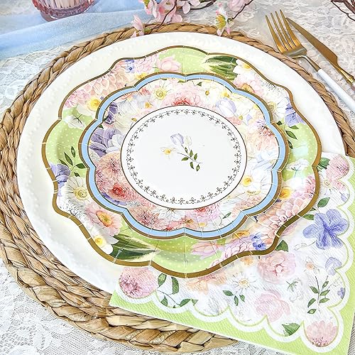 Miniatura 4 de Kate Aspen - Juego de vajilla de decoración para fiestas de té 62 unidades 16 invitados suministros coloridos de fiesta pastel para despedidas de