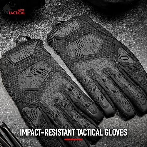 Miniatura 10 de WOLF TACTICAL Guantes de tiro tácticos para hombres, guantes militares, guantes de airsoft para paintball, combate, ejército, pantalla táctil