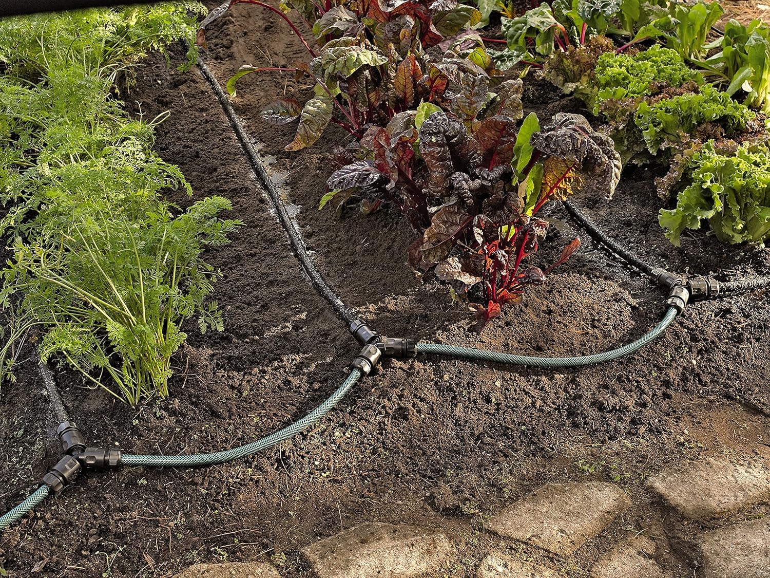 Gardeners Supply Company Snip-n-Drip Irrigation Kit | Outdoor Raised Garden Bed Sprinklers For Yard Garden Soaker System | Self Watering Planters Drip Sprinkler Set - Supply 4 Rows of Planter Beds : Hose Drip Systems : Patio, Lawn & Garden