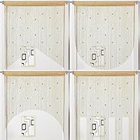 Vista 6 de Cortinas de cuentas para puerta, cortinas de cuentas para colgar, divisor de habitación, decoración de cuentas, panel de flecos con purpurina