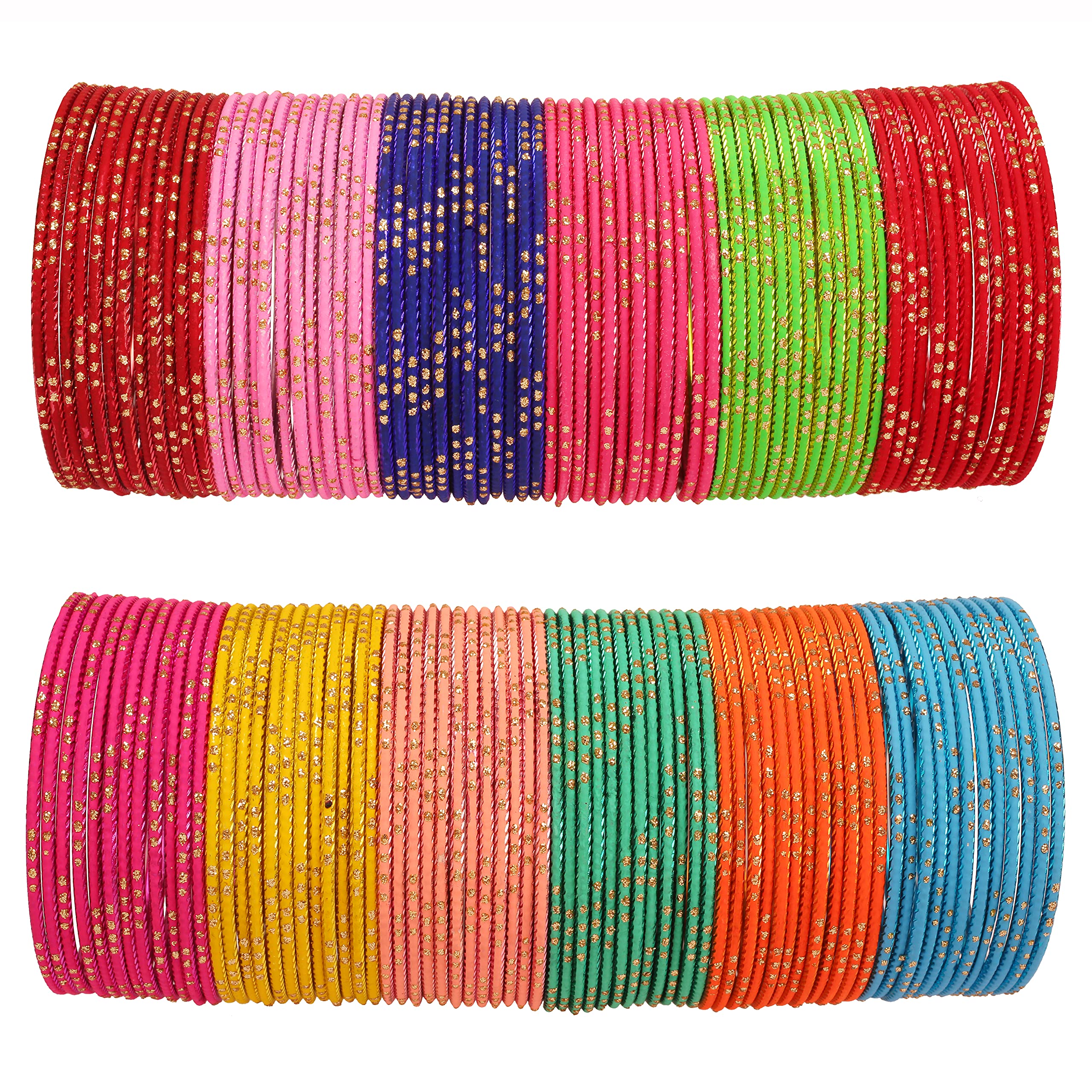 Touchstone indian bangles bracelets for women colorful churiyan set return gifts jewelry chudiya bulk pack bollywood metal bangle sets 12 textured vintage colors. Set of 144