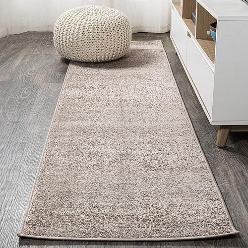 JONATHAN Y JSEU100-J28 Haze Solid Low-Pile Area Rug, Bedroom Kitchen Living Room Indoor Decor, Non Shedding Area Rugs, 2 X 8, Brown