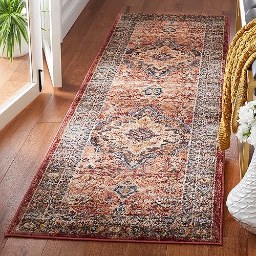 Miniatura 24 de Safavieh Bijar Collection BIJ652A - Alfombra de área tradicional oriental vintage marrón (Brown / Rust),Marfil/Óxido,Azul