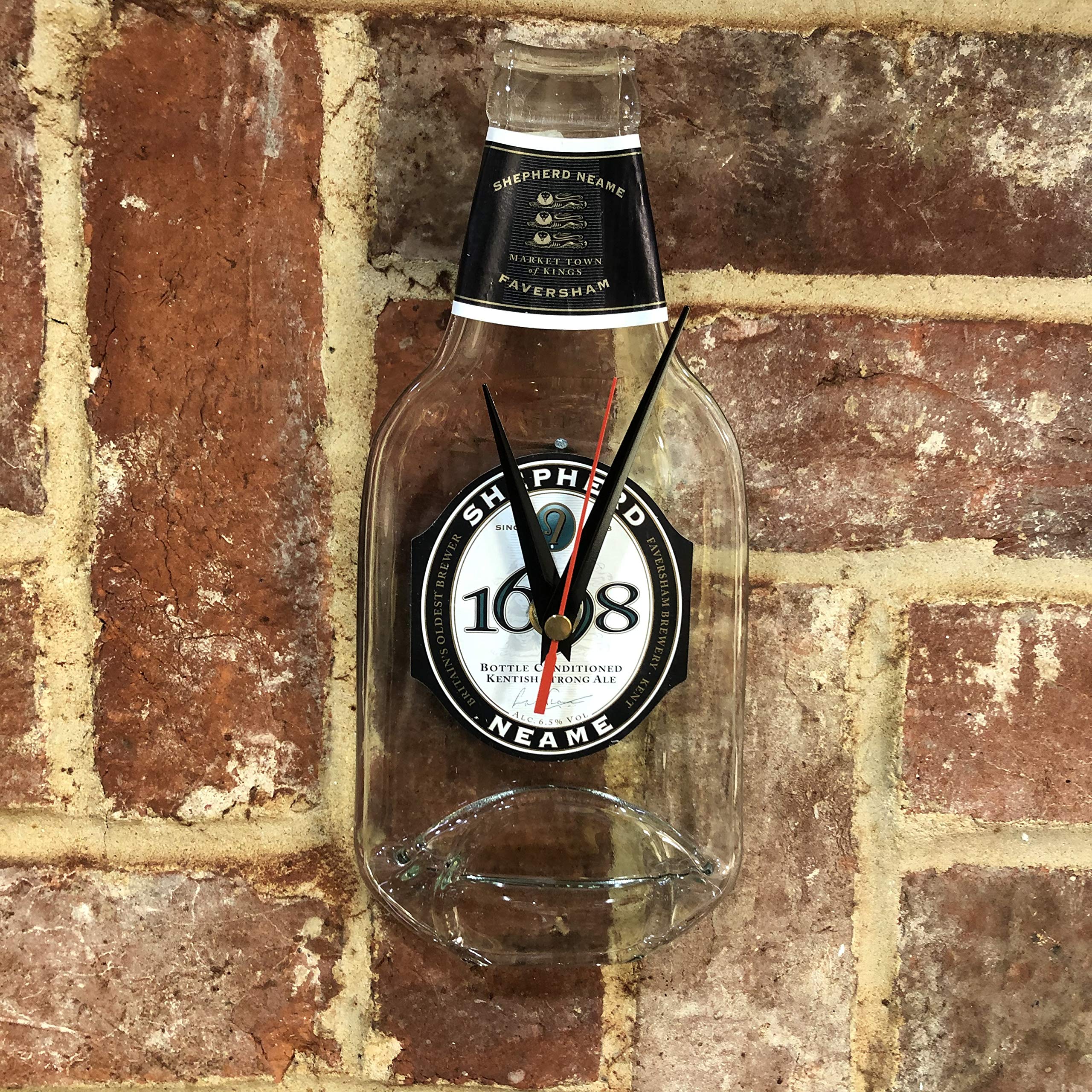Bottleclocks Brown Shepherd Neame 1698 Beer Wall Clock Made In The Uk.