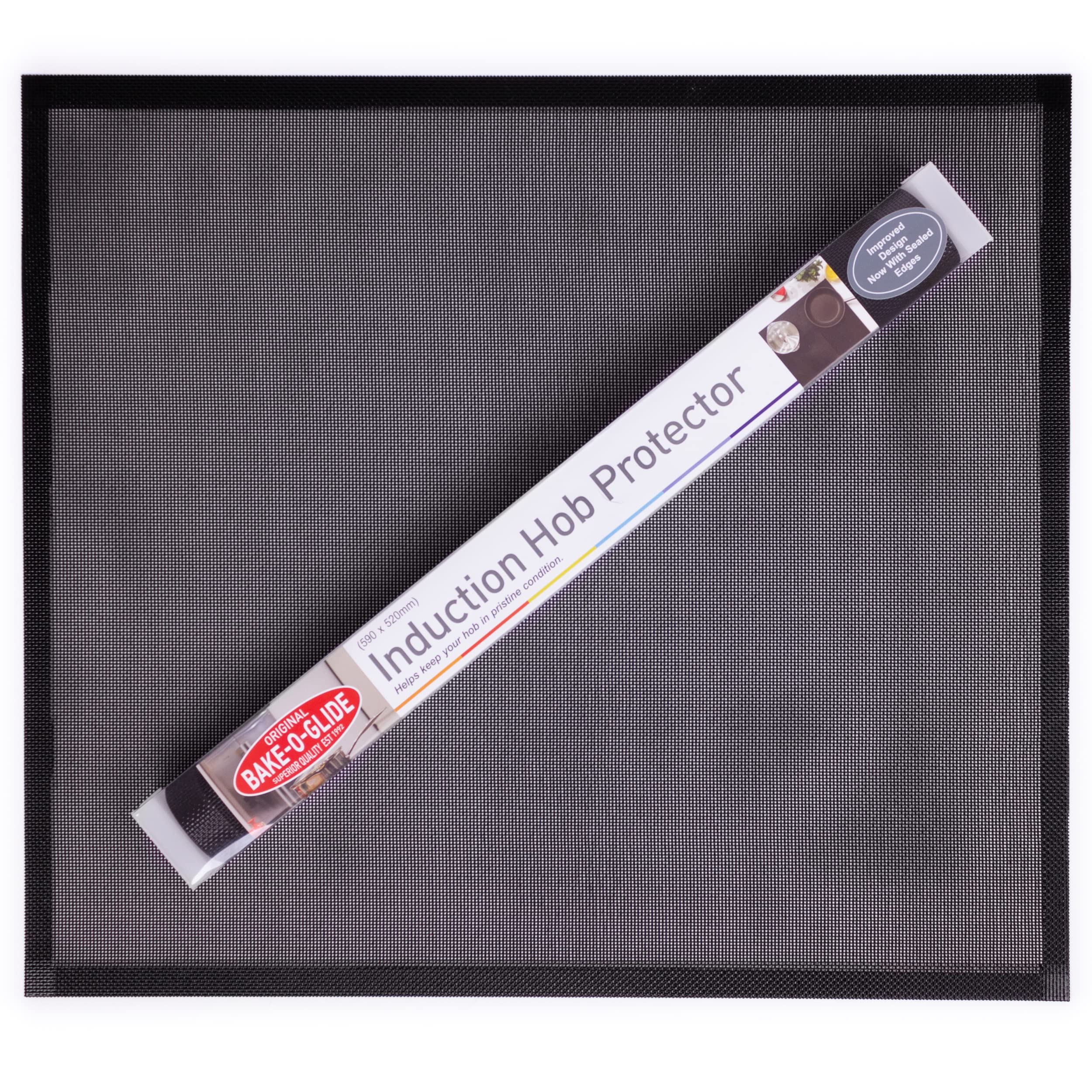 Bake-O-Glide Induction Hob Protector, EDGED - Standard (590 x 520mm), Black