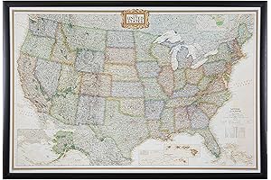 Craig Frames Wayfarer, Executive United States Push Pin Travel Map