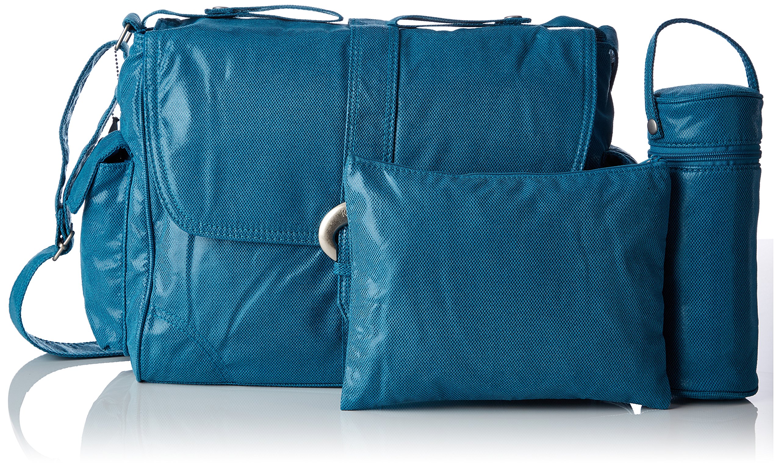Kalencom Bolsa para pañales de moda, bolsa cambiadora, bolsa para pañales, bolsa para mamá (Fire and Ice Turquoise)