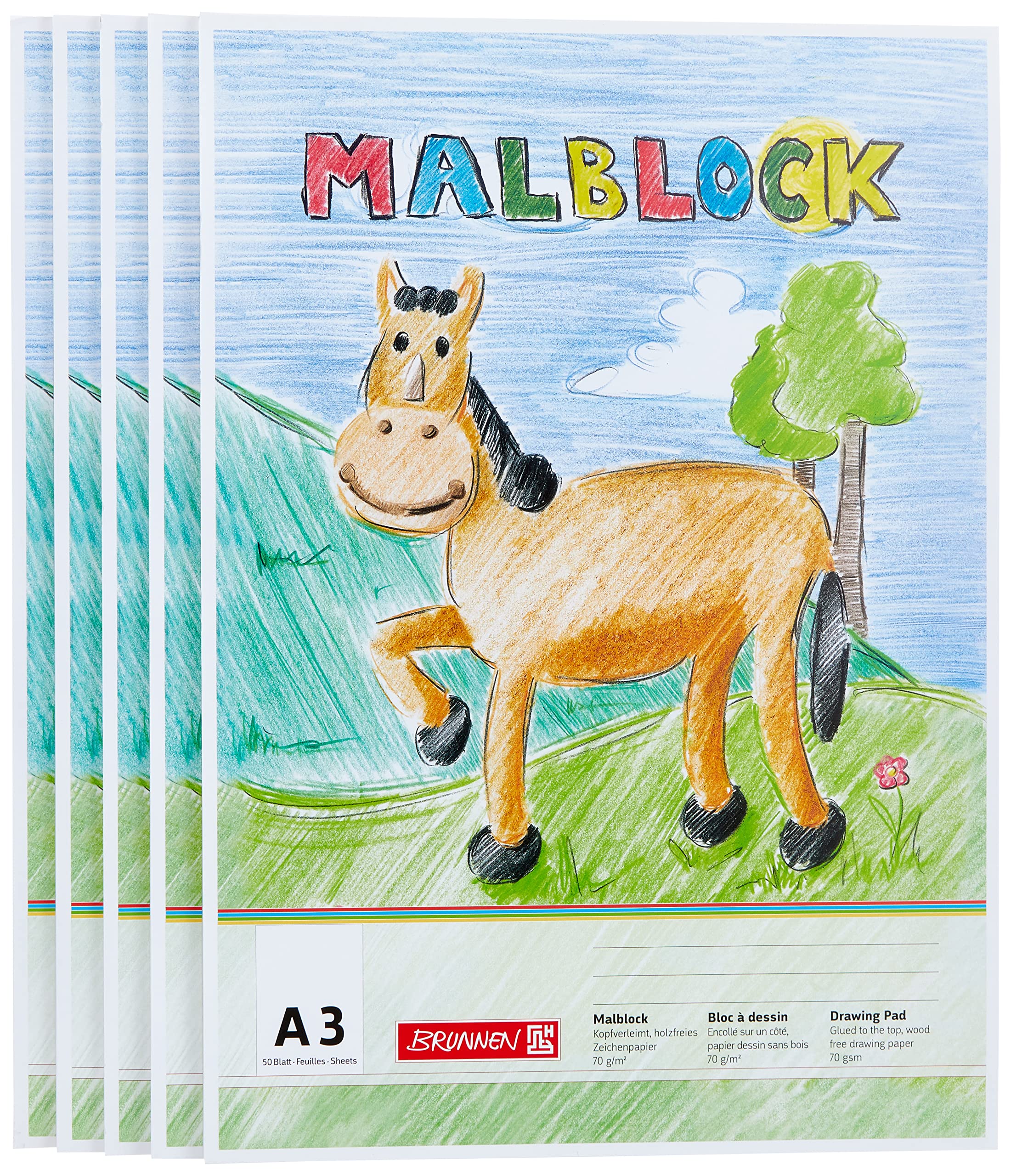 Brunnen Colouring Pad A3 70 g Pack of 5
