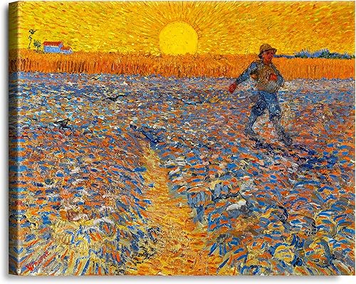 Miniatura 1 de A&T ARTWORK The Sower de Vincent Van Gogh. Reproducciones de arte clásico del mundo, impresiones en lienzo giclée para decoración del hogar, 24 x 30