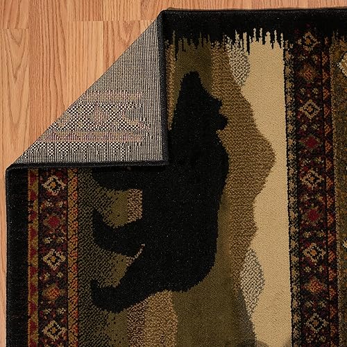 Miniatura 6 de United Weavers of America Affinity Collection Black Bears - Alfombra de 1.10 x 7.2 pies, color marrón