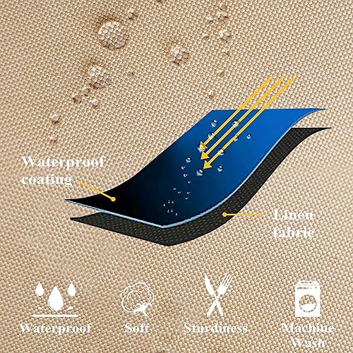 Miniatura 2 de Home Brilliant Fundas de almohada para exteriores, fundas de almohada decorativas de lino, 20 x 20 pulgadas, 4 unidades, lino cremoso