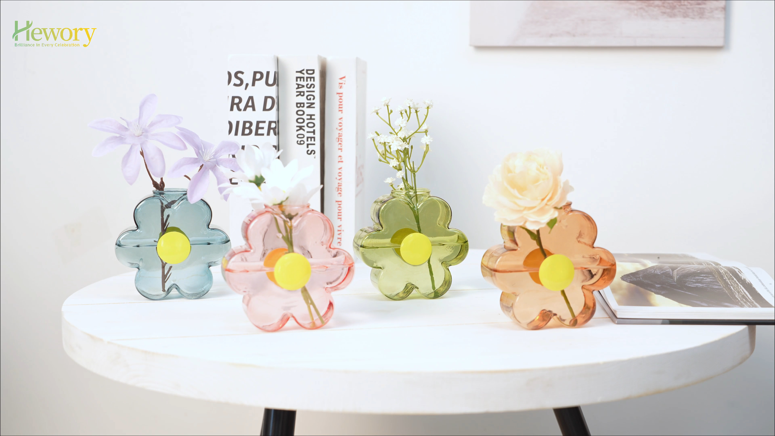 Amazon.com: Hewory Unique Small Vases for Flowers: Colorful Vase