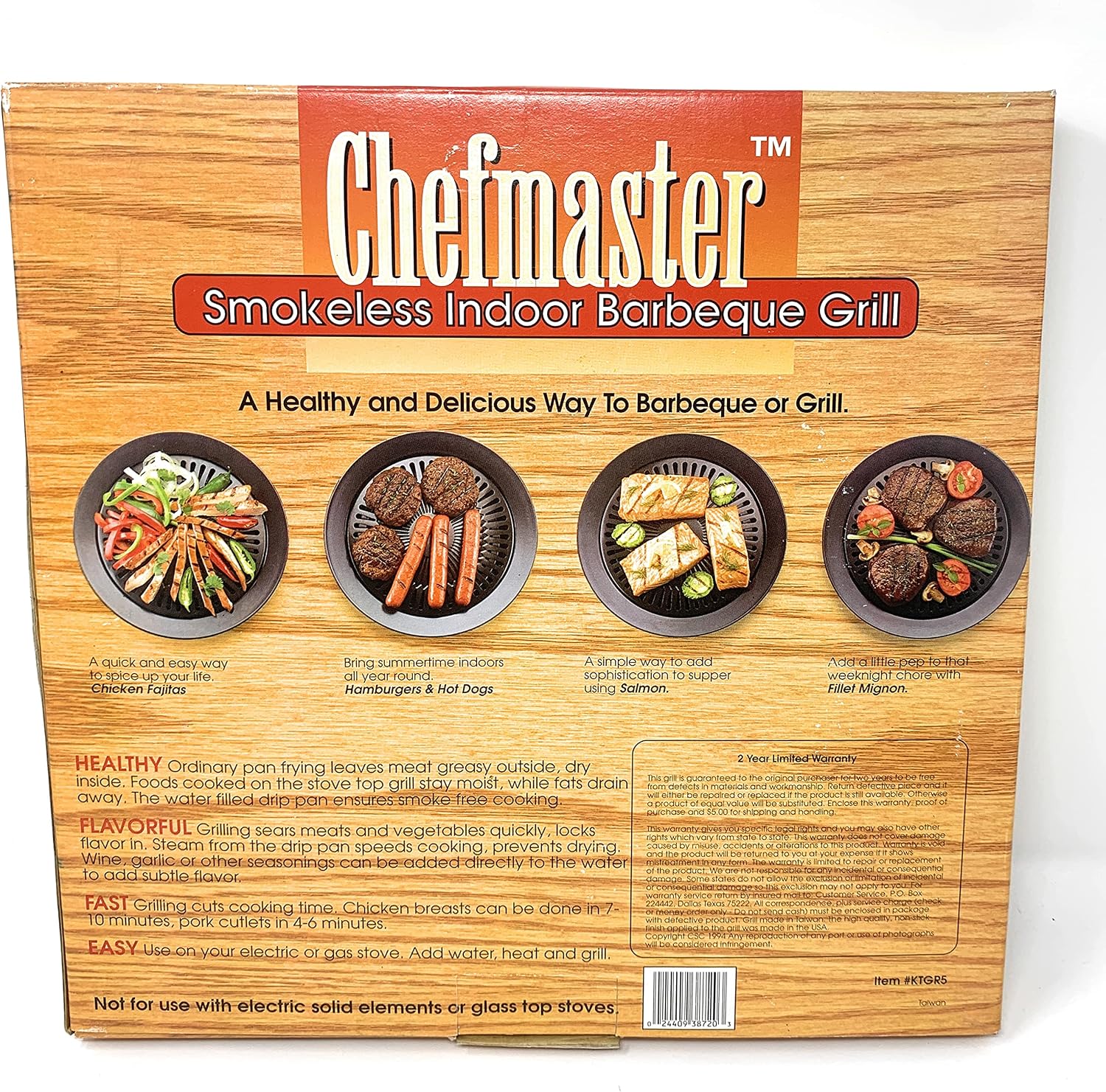 Chefmaster 13-Inch Smokeless Stovetop Barbecue Grill