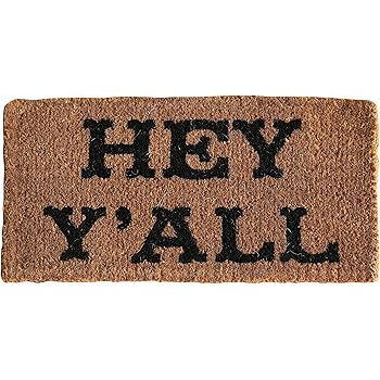 Amazon Com Creative Co Op Hey Y All Natural Coir Doormat