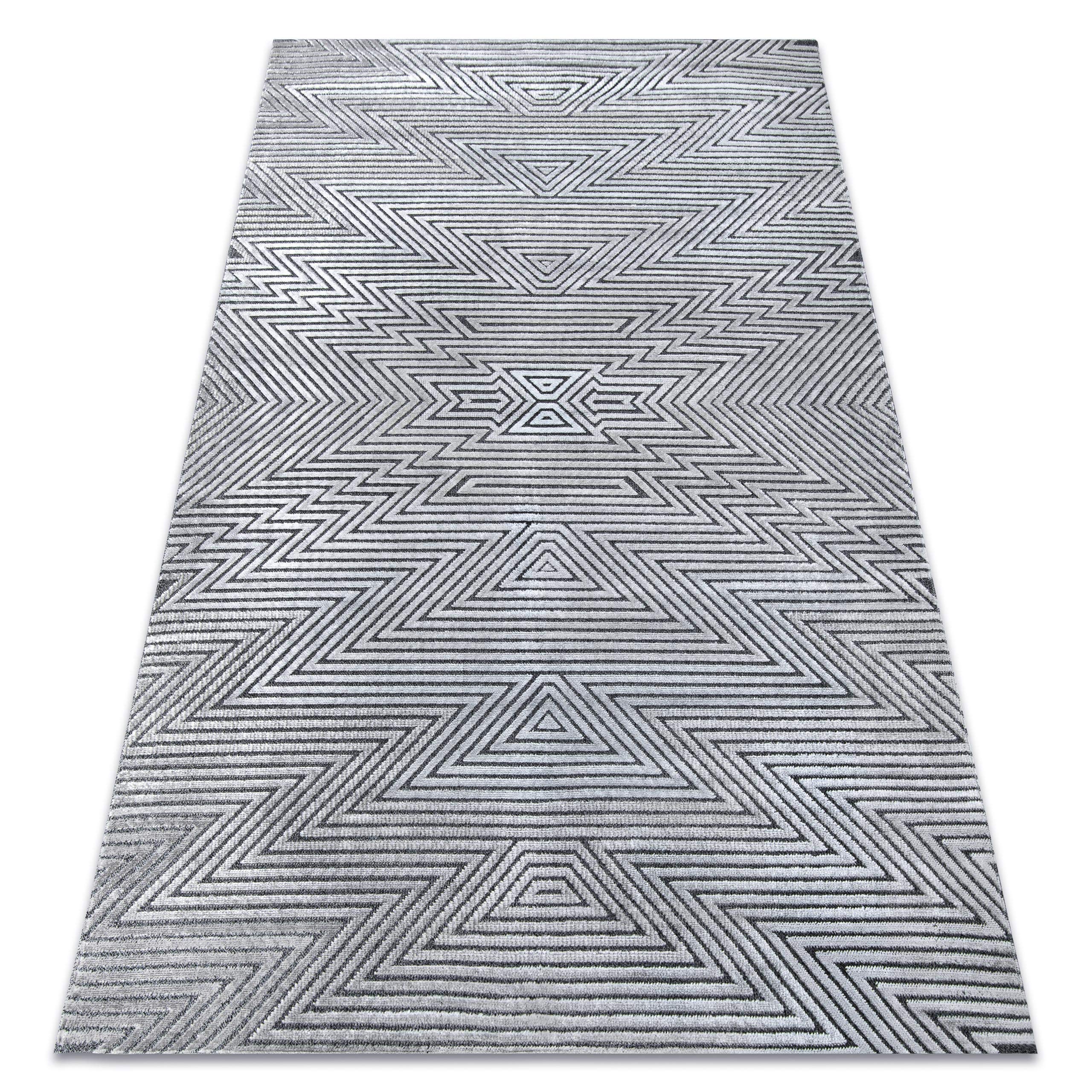 Tapis structurel Sierra gris 160x220cm pour un salon moderne au style ethnique