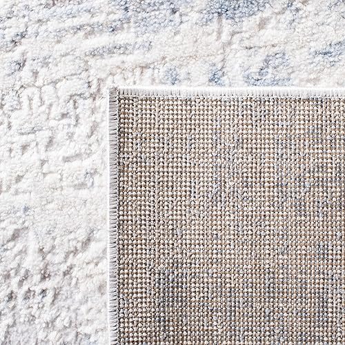 Miniatura 10 de SAFAVIEH Amelia Collection ALA700A - Alfombra de 6 x 9 pies, diseño moderno abstracto en marfil y azul, no desprende pelusa y de fácil cuidado,