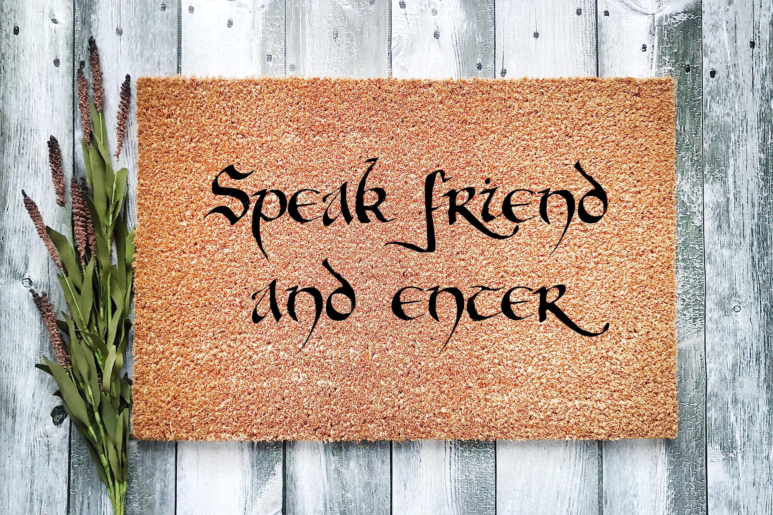 Speak Friend and Enter Text Doormat,Funny Doormat Door Mat Decorative Indoor Machine Washable Door Mat,New Home Gift,Realtor Gift 30X18 Inch — image 1